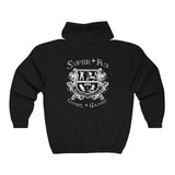 Super-Fly White Logo Hoodie Unisex Heavy Blend™ Full Zip Hooded Sweatshirt
